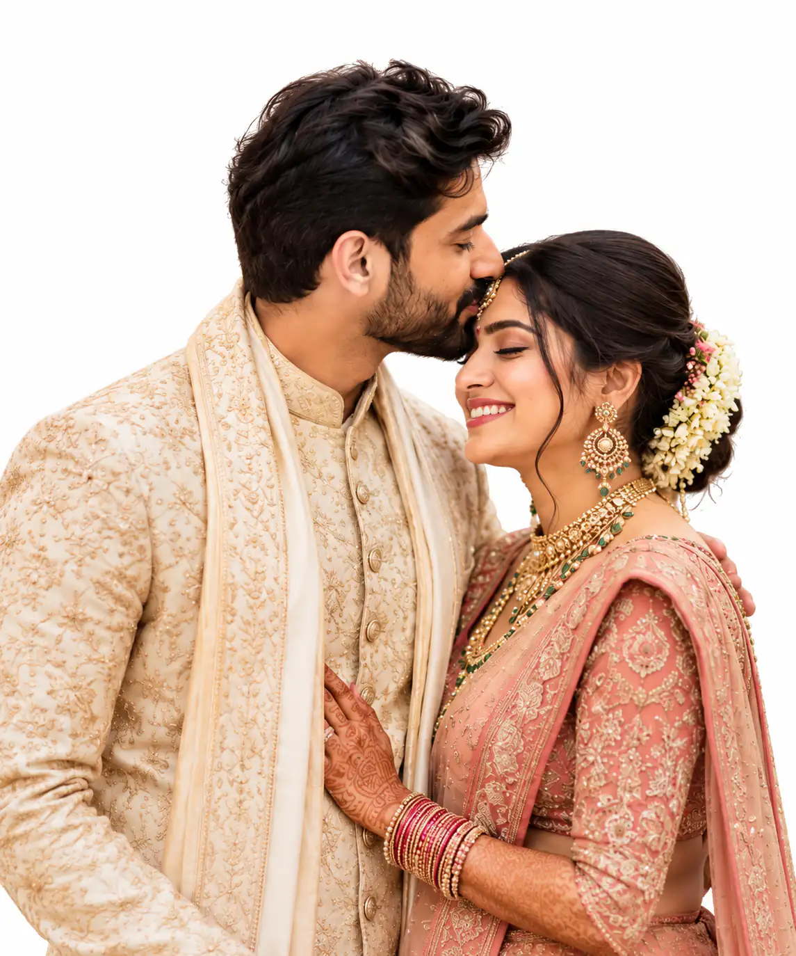 The couple, smiling together